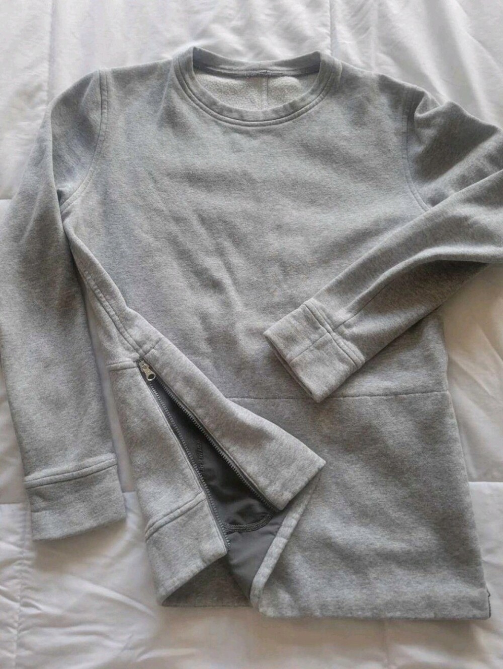 Lululemon Gray Crewneck Sweatshirt with Side Zipper